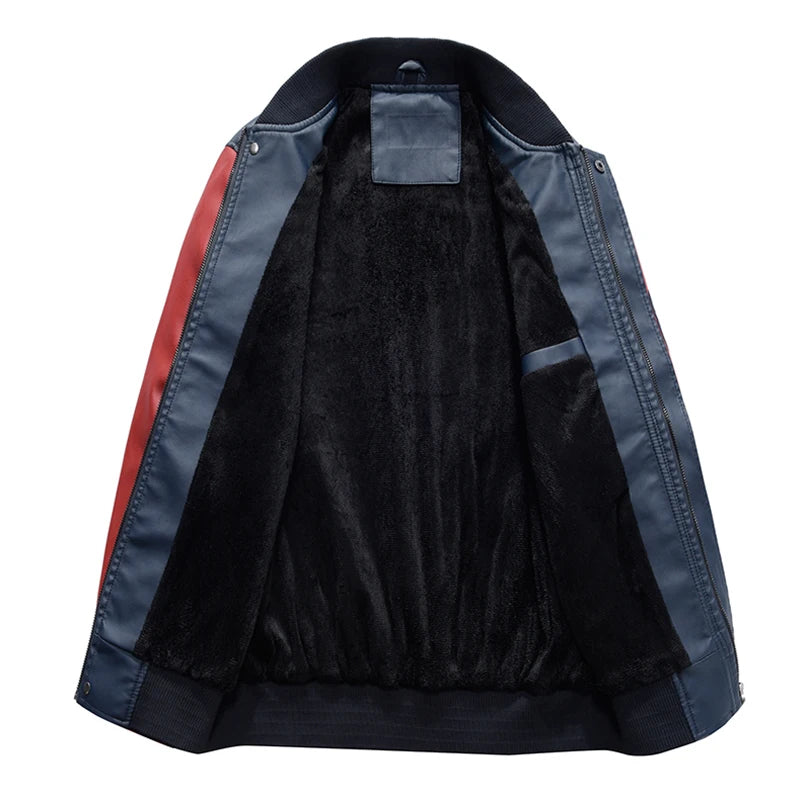 Giacca Da Uomo Inverno In Pile Spesso Con Collo Alto Stile Baseball Per Esterno Tessuto Solido Caldo