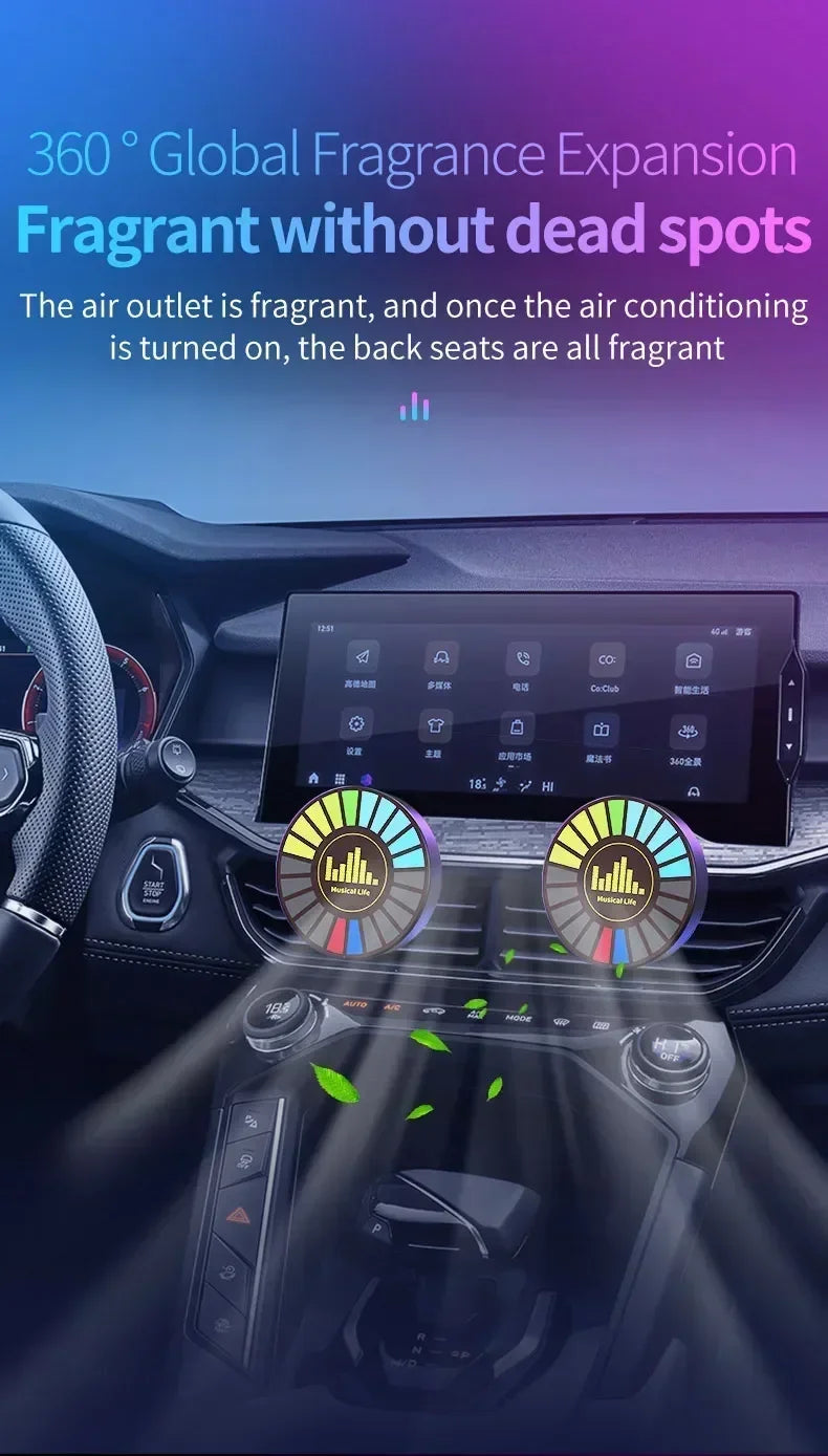 Lampada Interni Auto RGB con Diffusore di Aroma e Aromaterapia Musica Ritmo Sincronizzazione Illuminazione Ambientale