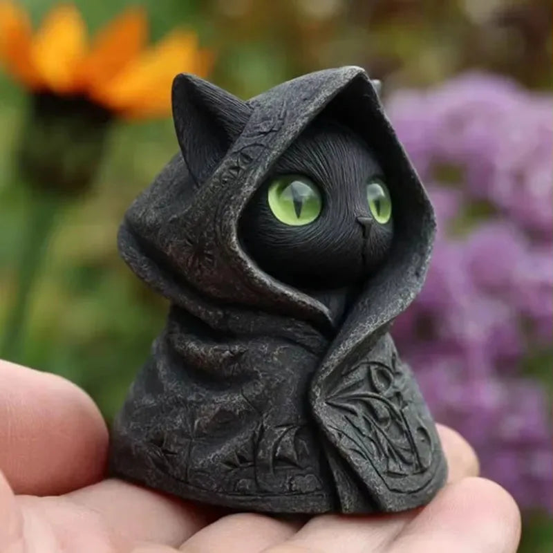 Figurina Di Gatto Fatta A Mano Nero Per Decorazioni Halloween In Resina Regalo Per Amanti Dei Gatti Da Tavolo