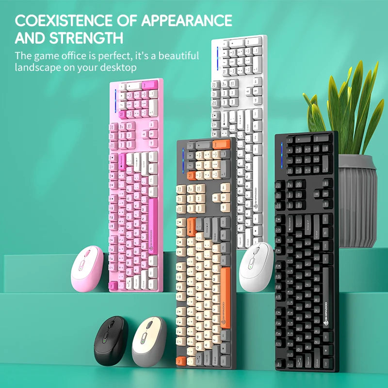 Set Tastiera E Mouse Wireless Per Gaming E Ufficio Compatibile Con Laptop E Desktop Accessori Per Ufficio Incluso