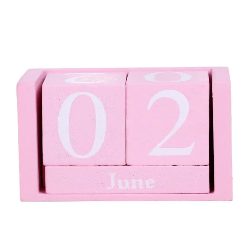 Calendario Perpetuo In Legno MDF Con Blocchi Eterni Display Mensile Stile Pastorale Per Ufficio E Casa Decorativo