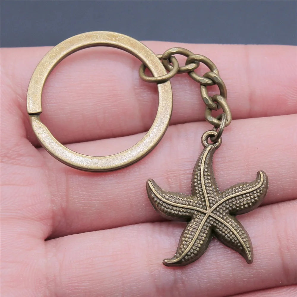 Portachiavi Tema Animali Marino Conchiglia Tartaruga Marina Cavalluccio Marino Polpo Calamari Stella Marina Sirena Regalo