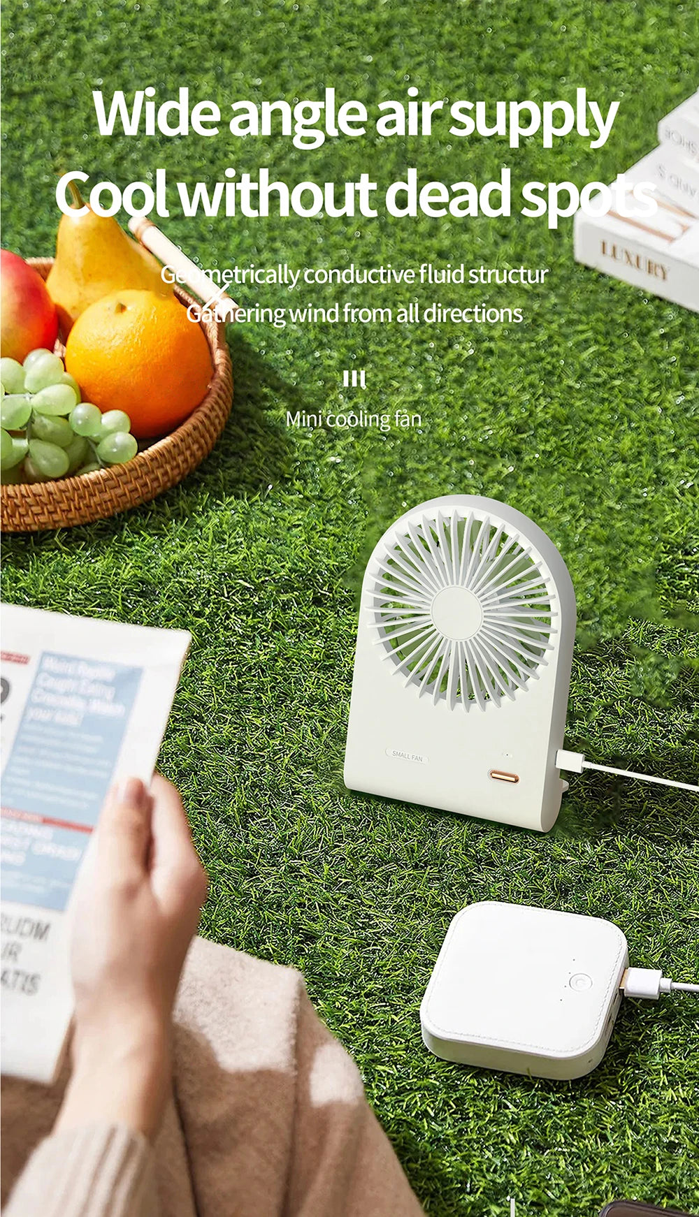 Ventilatore USB Portatile Ricaricabile per Studenti Dormitorio Pratico Compatto Efficiente
