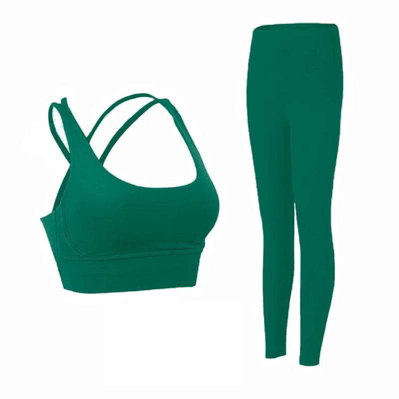 Tuta Da Yoga Due Pezzi Da Donna Abbigliamento Sportivo Per Pilates E Fitness Leggings Reggiseno Sportivo Traspirante