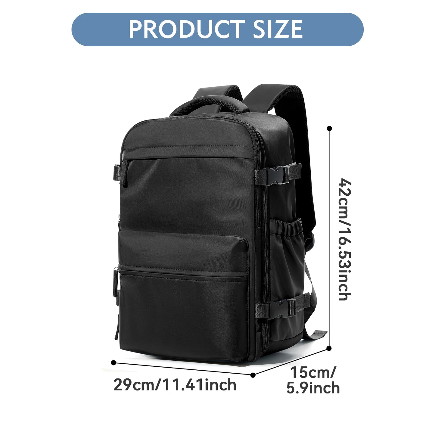 Zaino Espandibile Da Viaggio Unisex Con Ampio Scomparto Laptop Per Lavoro E Scuola 20 35 L