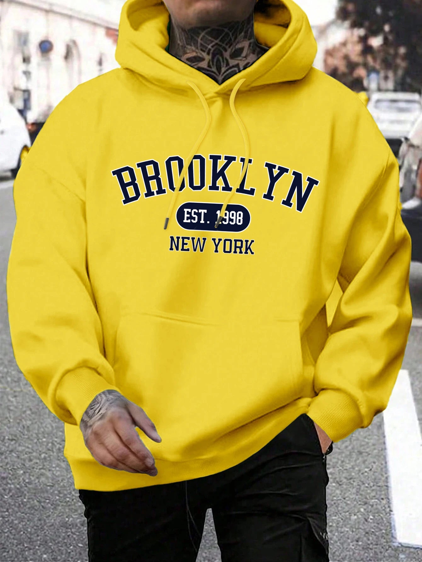 Brooklyn Est 1998 New York Stampa Felpe da uomo Harajuku Felpa con cappuccio girocollo Moda Felpa con cappuccio oversize Autunno Comodo tuta