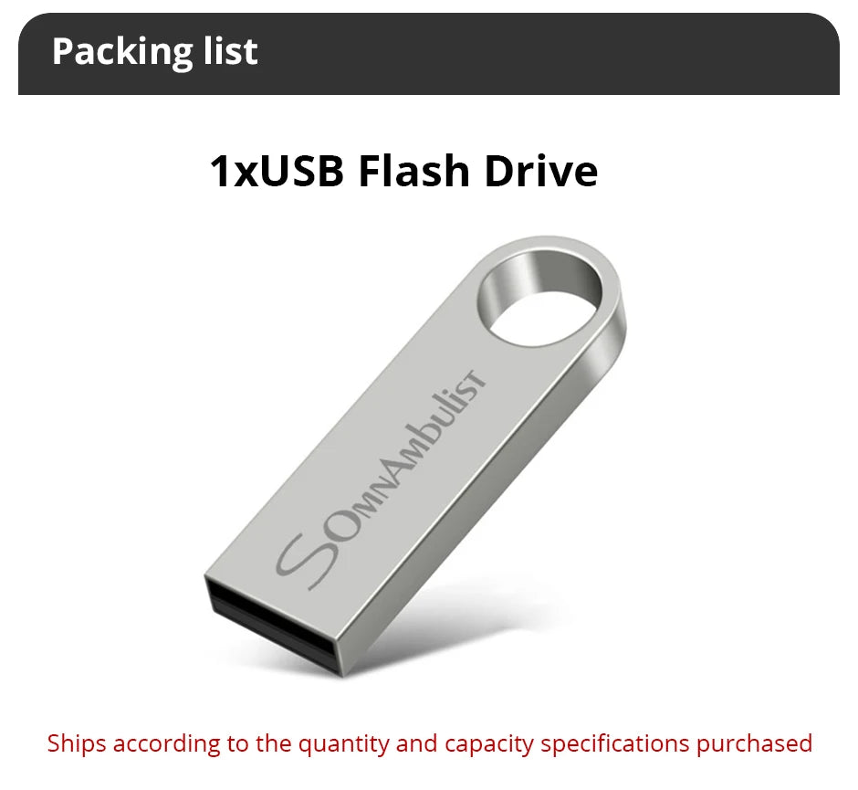 Pen Drive USB 2.0 Ad Alta Velocità SomnAmbuList 4GB 8GB 16GB 32GB 64GB 128GB Compatibile Con PC E Dispositivi Mobili