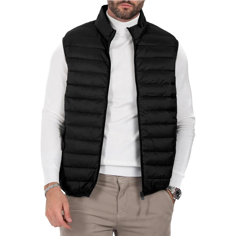 Gilet Imbottito Inverno Senza Maniche Con Cerniera Antivento Impermeabile Capispalla Caldo Uomo Donna
