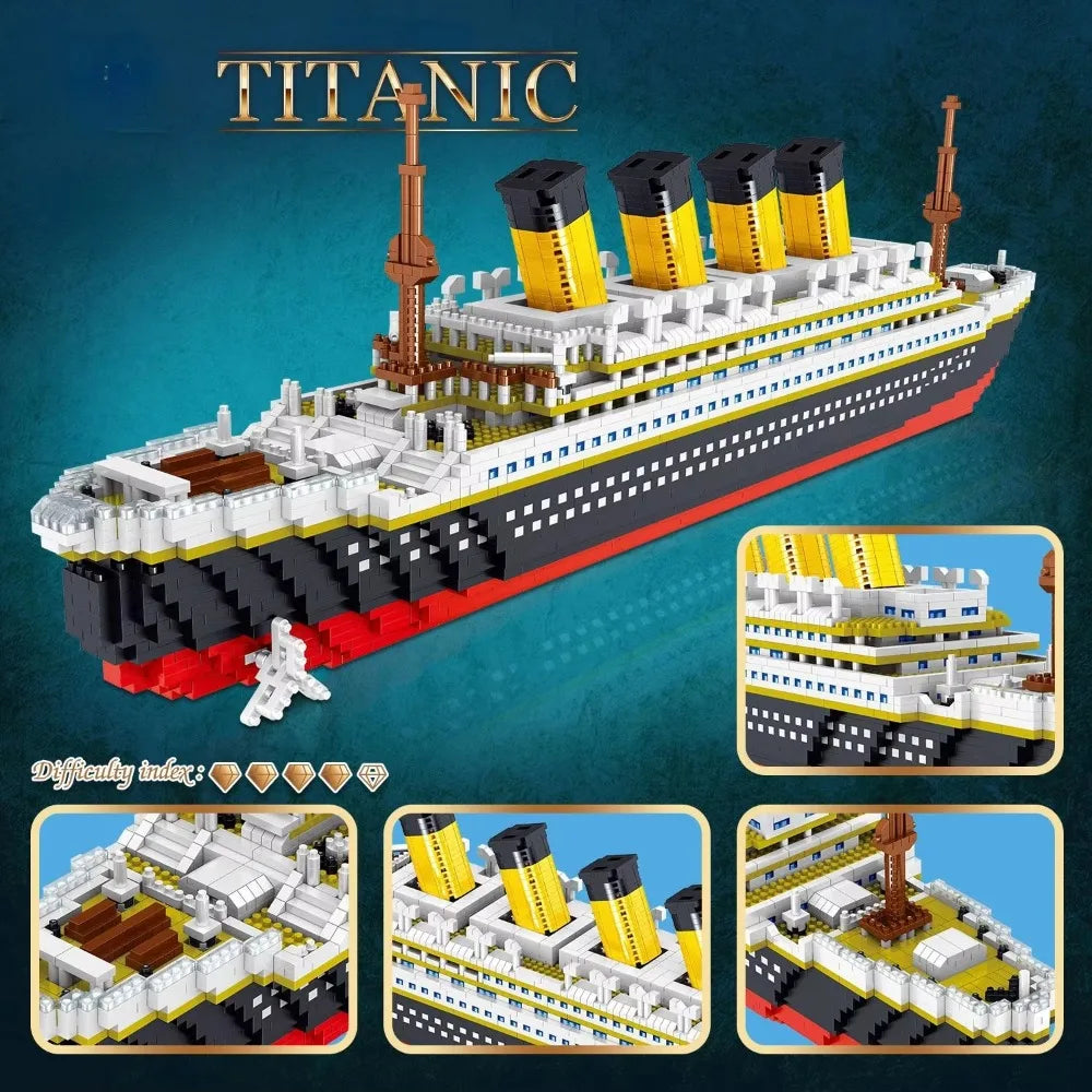 Oltre 4000 Pezzi Titanic Modello Nave Da Crociera Blocchi Costruzione MOC Barche Giocattoli Da Costruzione Regalo