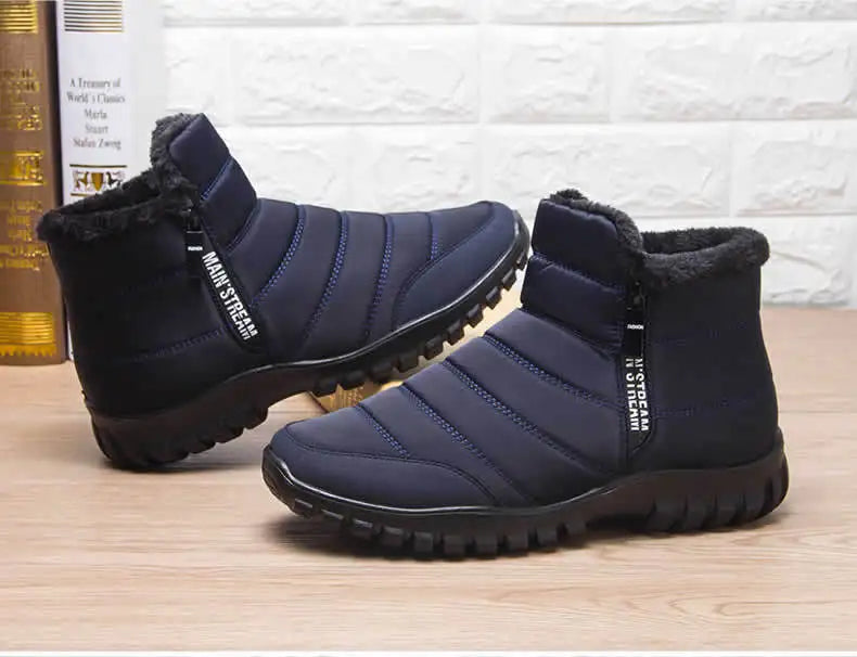 Scarpe Invernali Da Uomo Sneakers Stivali Da Neve Con Cerniera In Cotone Caldo Impermeabili Spedizione Gratuita