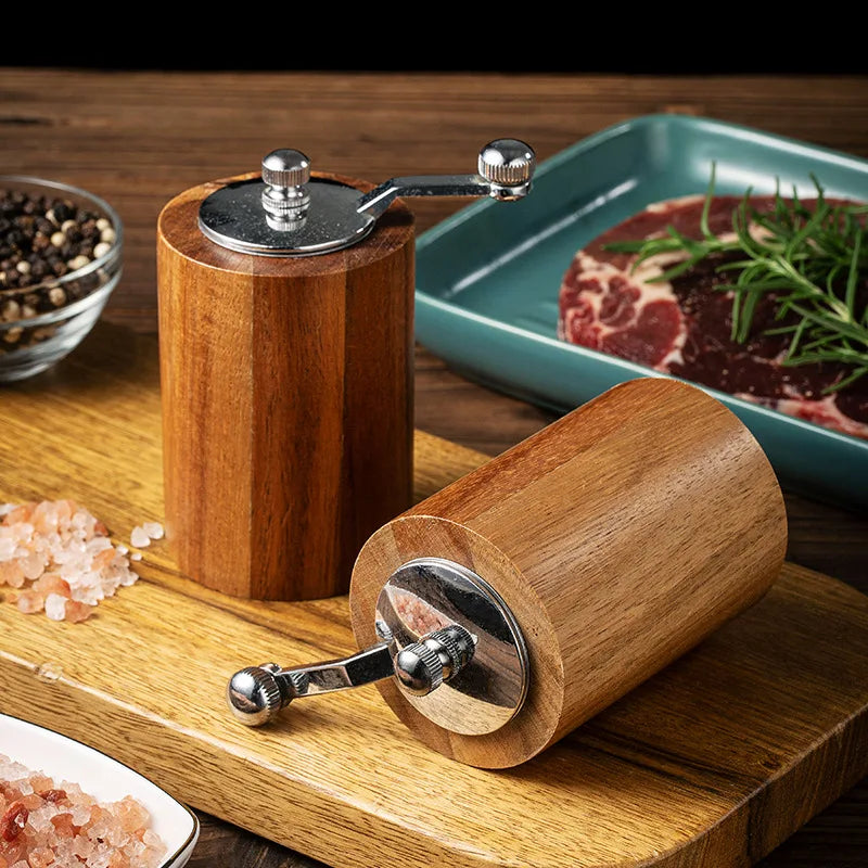 Macinapepe Manuale In Legno Massello Retro Con Granulometria Regolabile Per Peperoncino