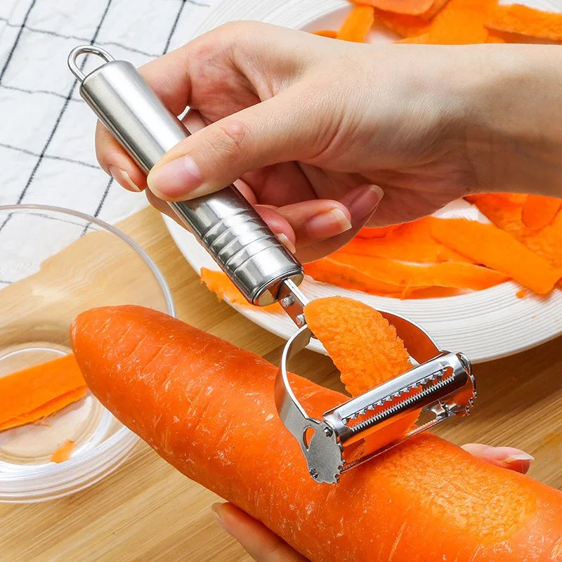 Pelapatate In Acciaio Inossidabile 2in1 Multifunzione Grattugia Per Carote E Frutta Utensili Da Cucina Pelador