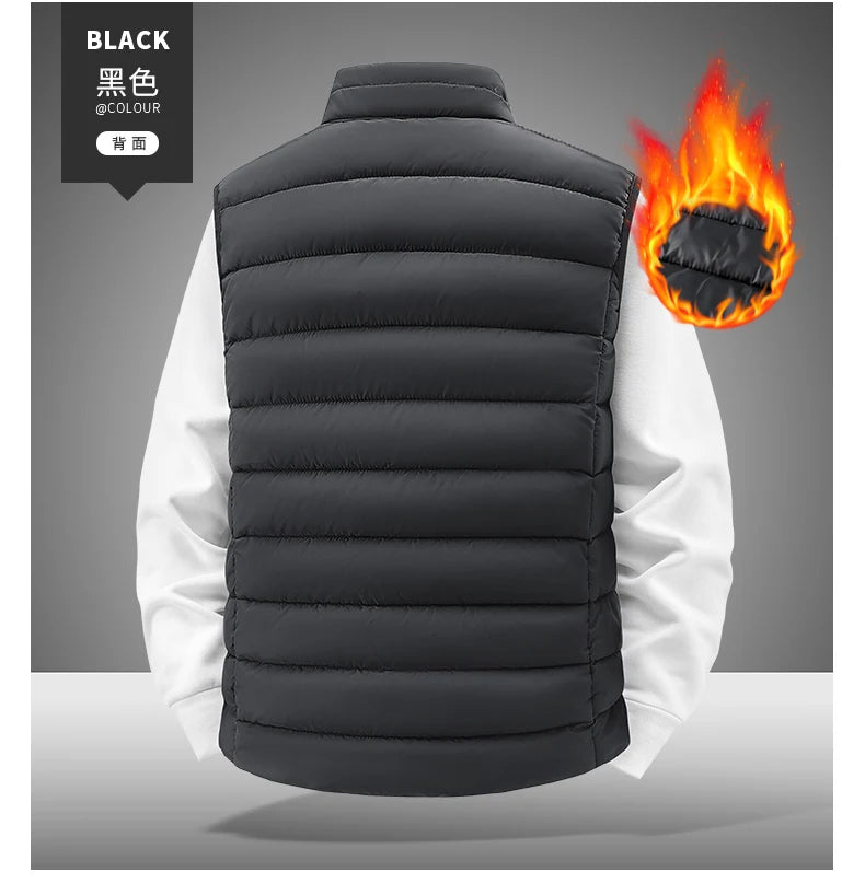 Gilet Invernale Da Uomo Antivento Senza Maniche Con Cerniera Colletto Mandarino Abbigliamento Outdoor Casual
