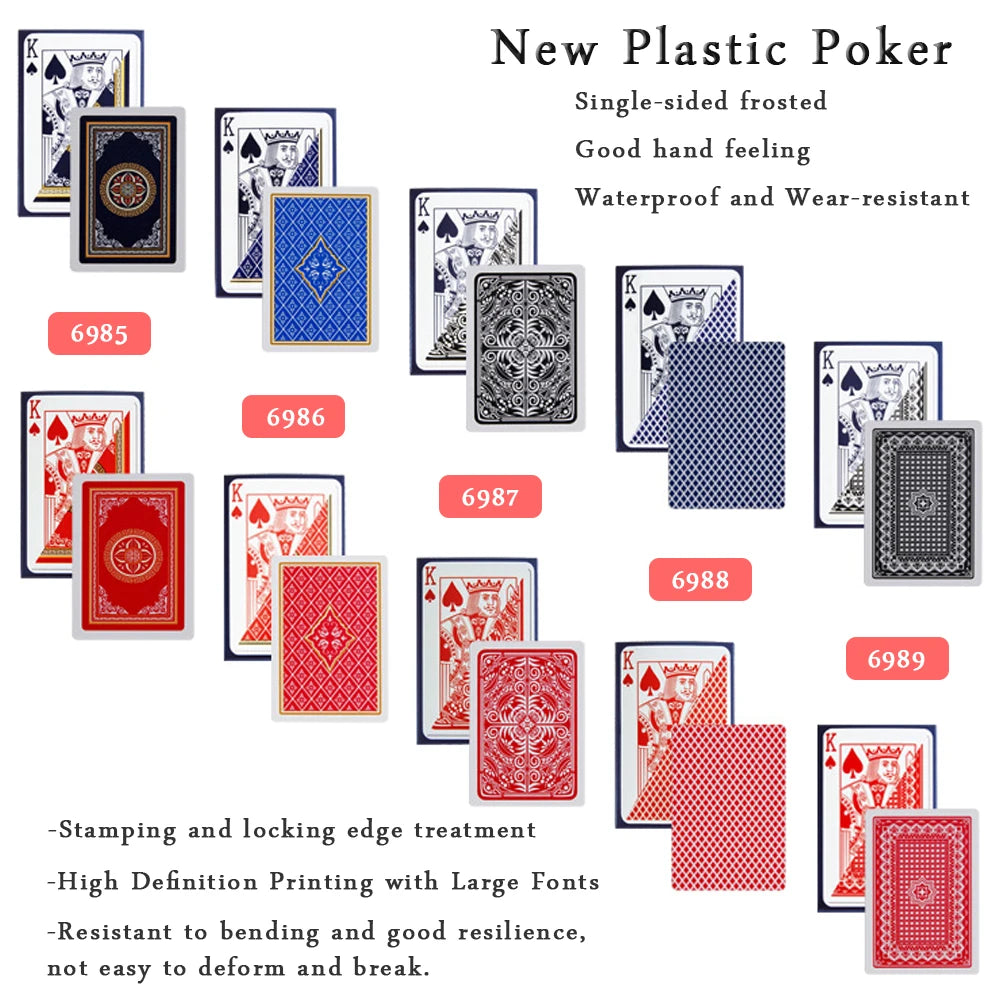 Nuove Carte Da Gioco In Plastica Stretta Impermeabili Da Tavolo Con Caratteri Grandi PVC Satinato Spessore Alto