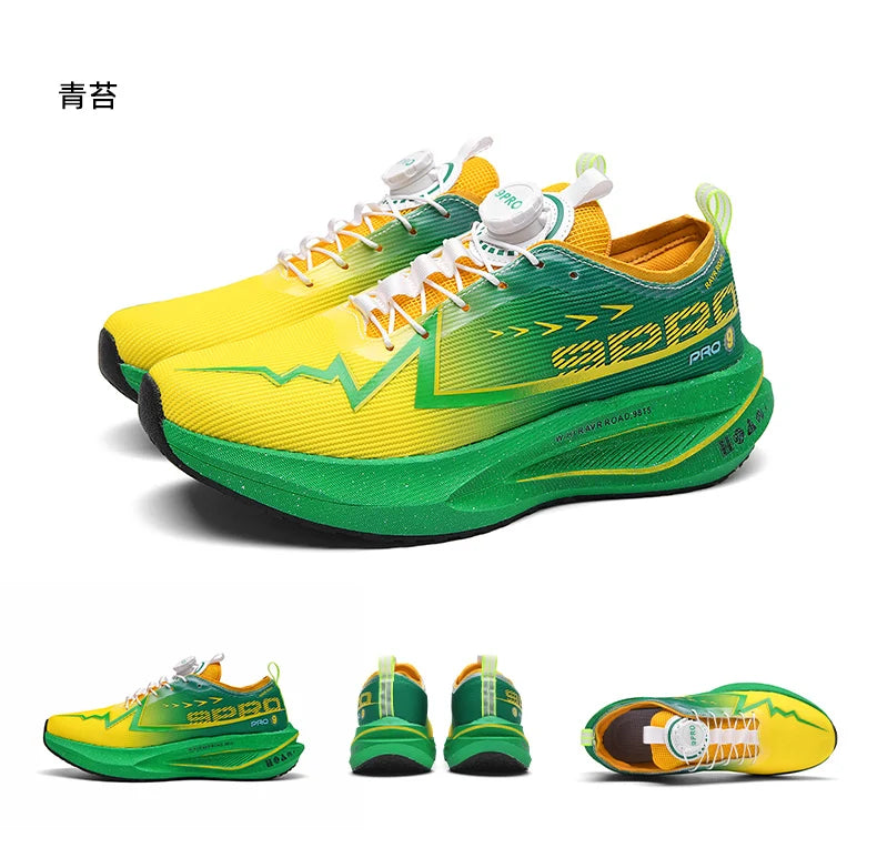 Scarpe Da Corsa Fluorescenti Carbon Marathon Uomo Traspiranti Leggere Scarpe Da Ginnastica Comode Da Donna