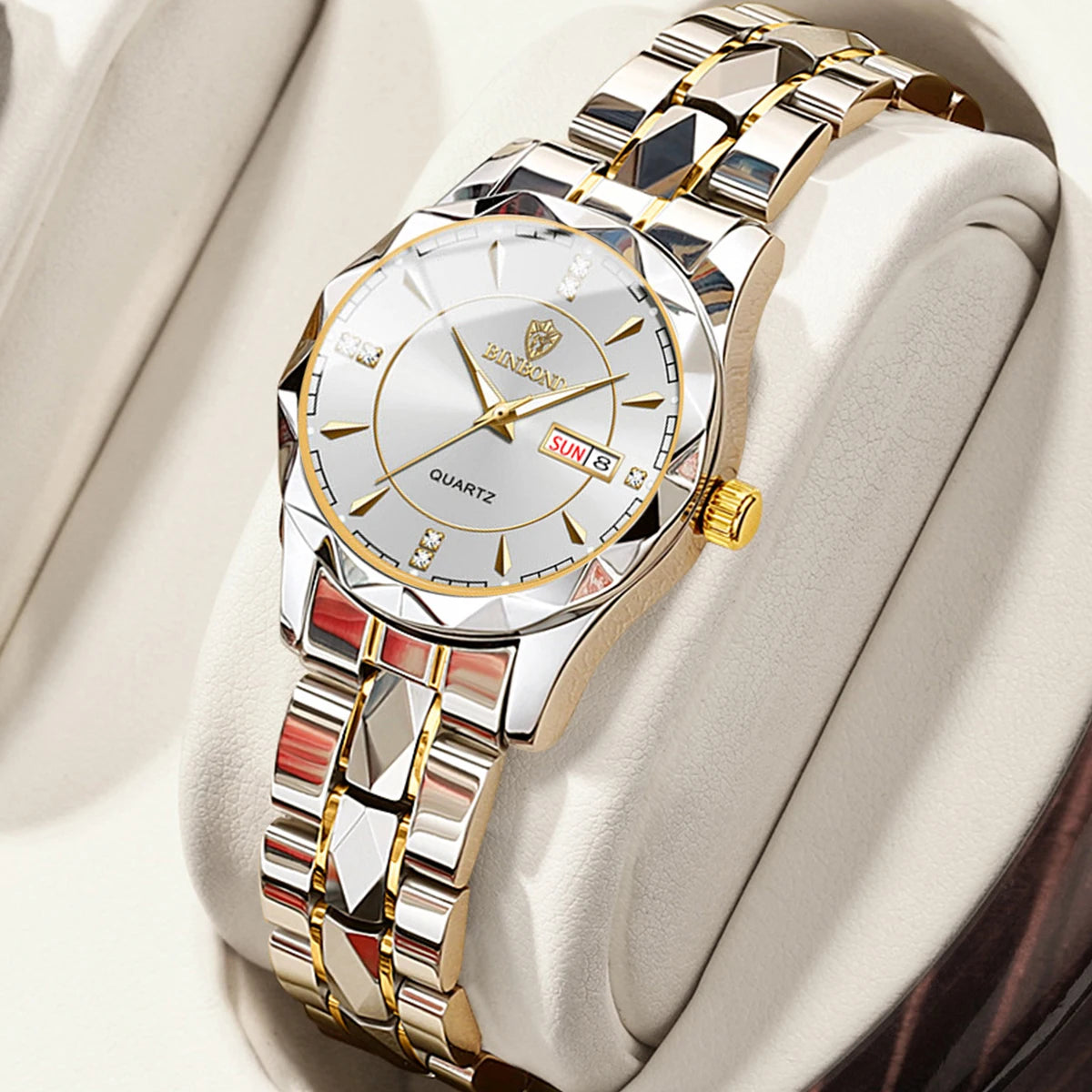 Orologio Da Donna BinBong Quarzo Di Lusso In Acciaio Inossidabile Data Luminosa Impermeabile Regalo Per Fidanzata