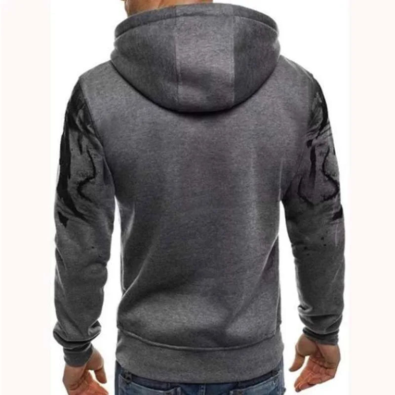Tuta Da Uomo Mimetica Con Cappuccio 2 Pezzi Autunno Inverno Inchiostro 3D Abbigliamento Sportivo