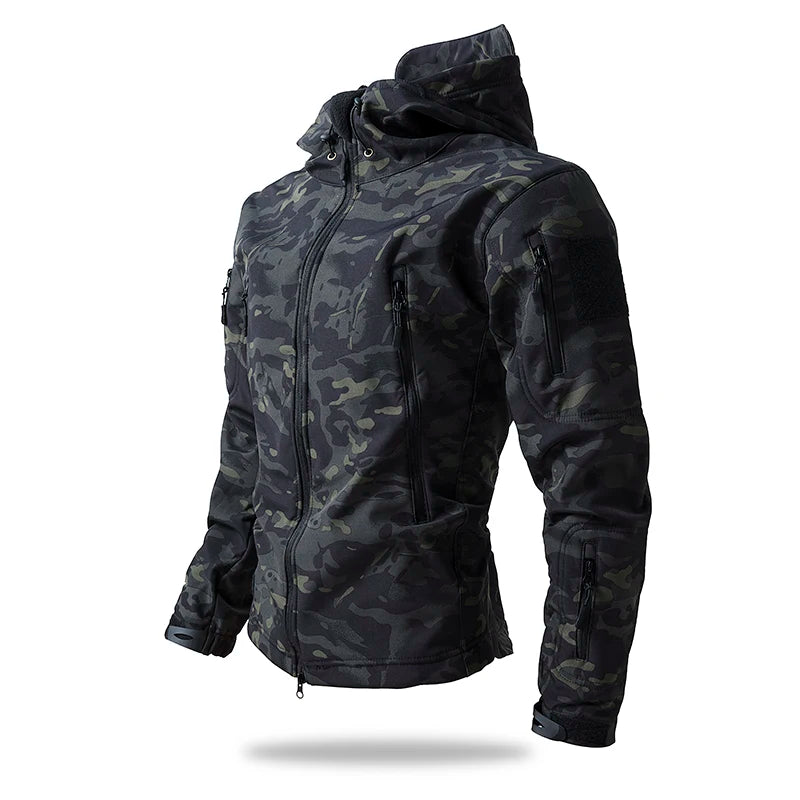 Lurker Giacca Soft Shell Tattica Pelle di Squalo Uomo Impermeabile con Cappuccio Mimetica Esterno da Caccia Autunno