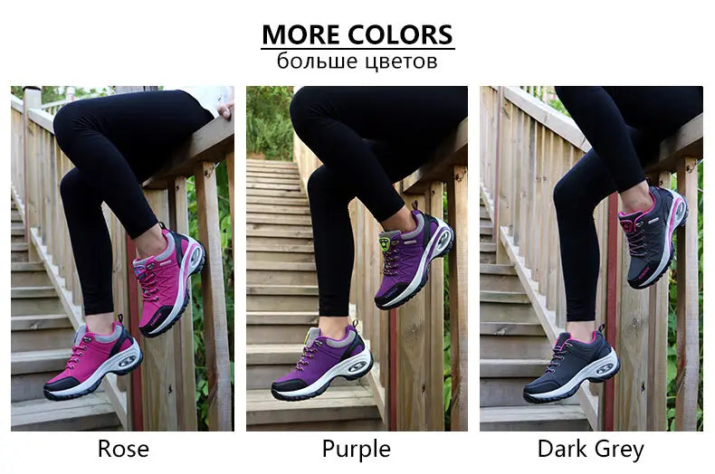 Scarpe Sportive Da Donna Con Plateau All'Aperto Escursionismo Moda Scarpe Casual Antiscivolo Da Corsa Basse Calzature