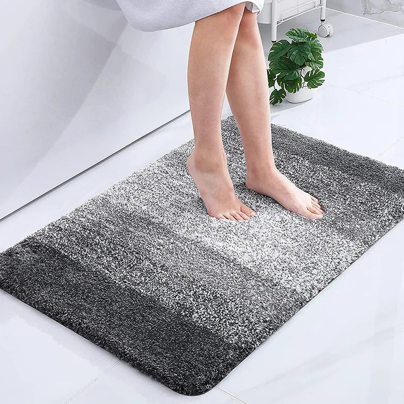 VIKAMA Tappetini Da Bagno In Imitazione Cashmere Strisce Sfumate Antiscivolo Lavabili Resistenti All Usura Decorazione
