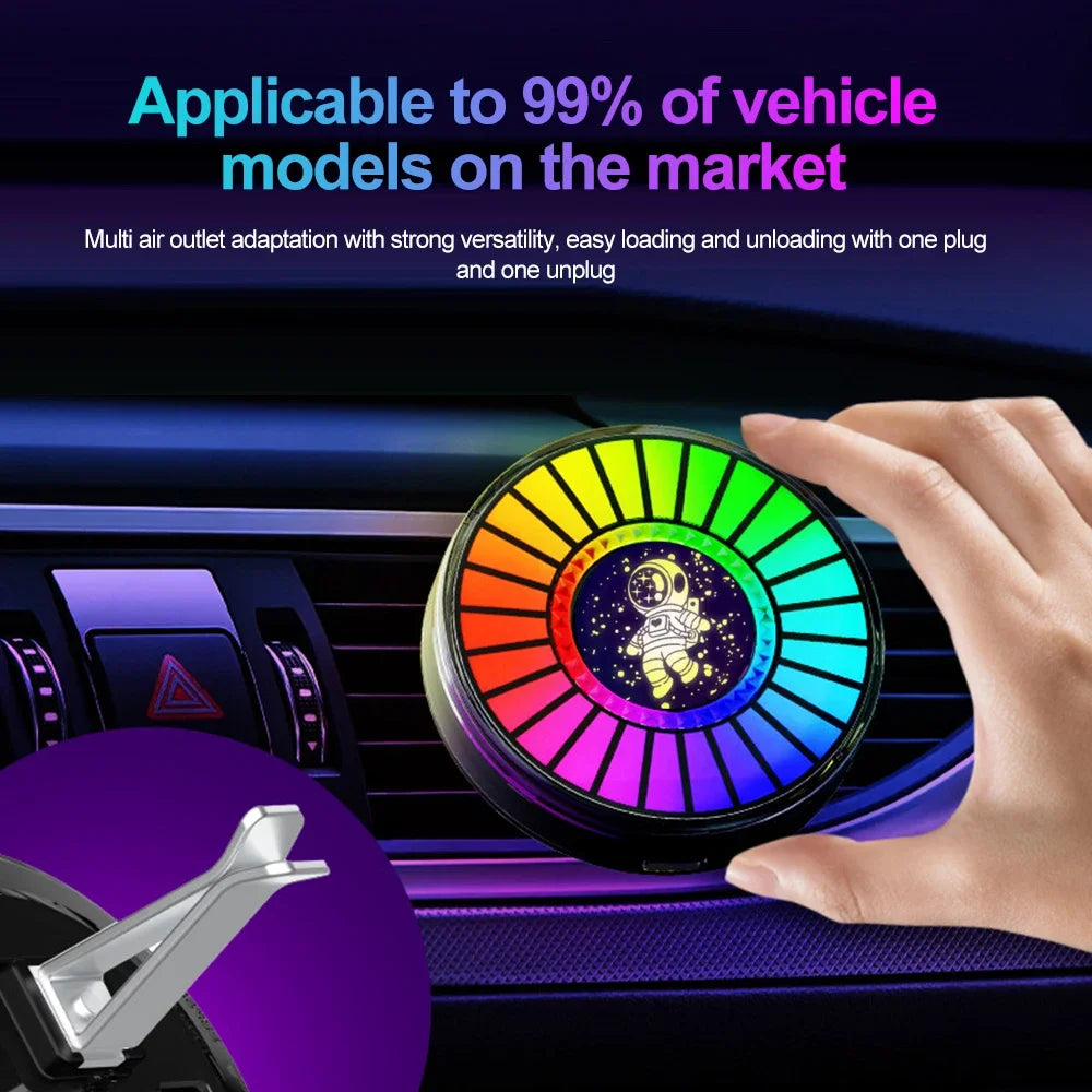 Luci ritmiche musicali per auto, luce d'atmosfera a LED, deodorante per ambienti, controllo del suono, app