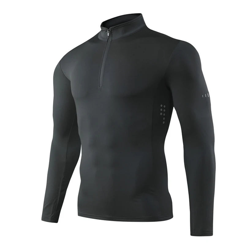 Maglia Da Fitness Da Uomo A Maniche Lunghe Per Corsa Palestra Sportiva Compression Rashguard Attillata