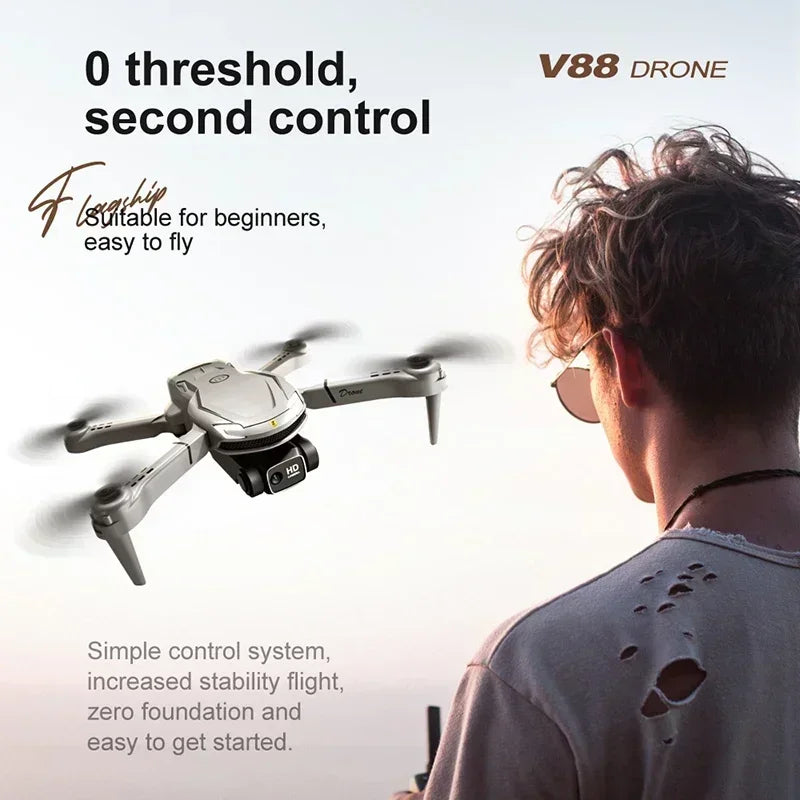 Nuovo Mini Drone V88 5G 8K 4K HD Fotografia Aerea Pieghevole Telecomandato Quadricottero Giocattolo Regalo 2026