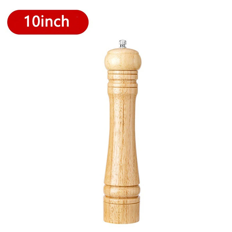 Macinapepe e Sale in Legno Massello da 5 8 10 Pollici Macinacaffè Per Spezie Con Nucleo Ceramico Regolabile
