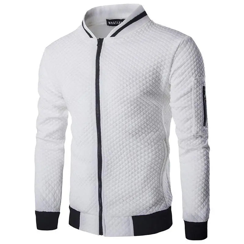 Giacche Uomo Slim Fit Collo Alto Casual Solida Streetwear Baseball Capispalla Autunno Primavera