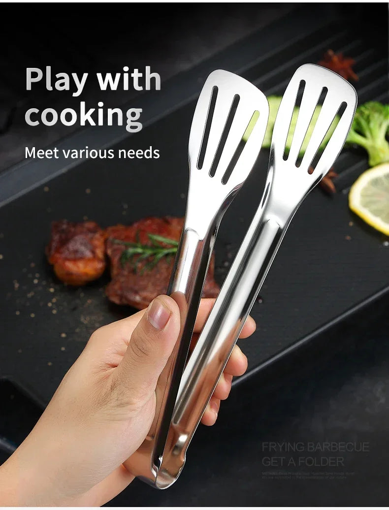 Pinze Per Alimenti In Acciaio Inossidabile 304 Barbecue Antiscivolo Per Cucina Clip Griglia Pesce Bistecca Pane