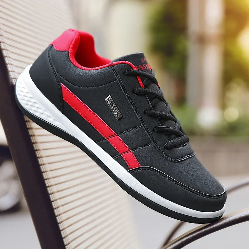 MAEDEF Scarpe Da Uomo Sneaker In Pelle Impermeabile Casual Calzature Stringate Vulcanizzate Comfort