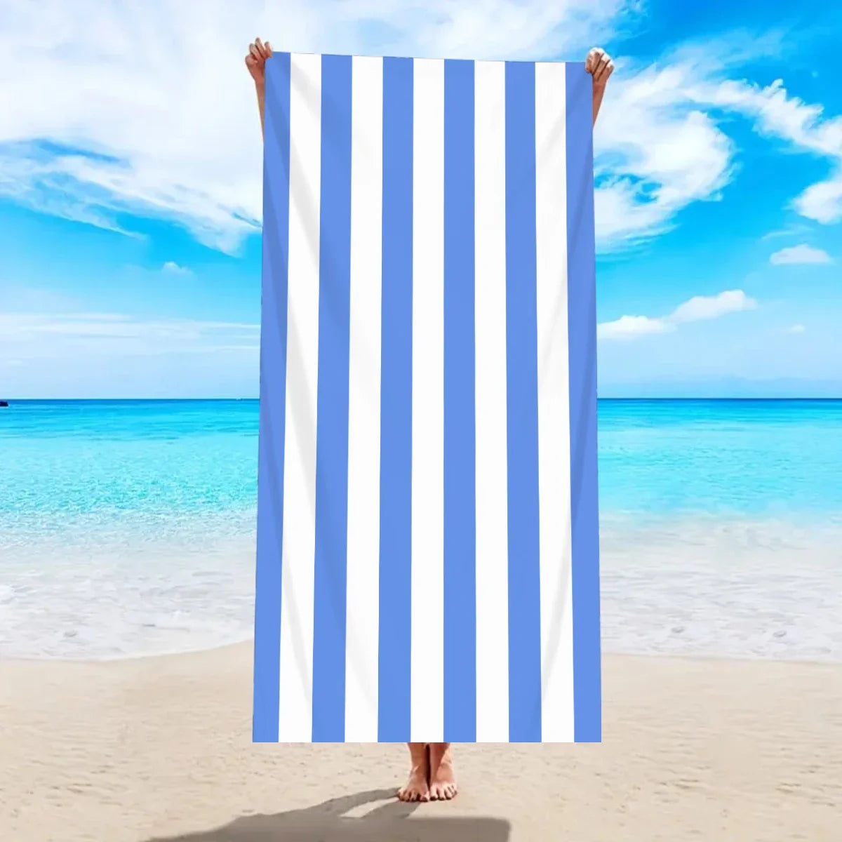 Telo Mare A Righe In Microfibra Ad Asciugatura Rapida Asciugamano Assorbente Per Spiaggia Vacanze Al Nuoto