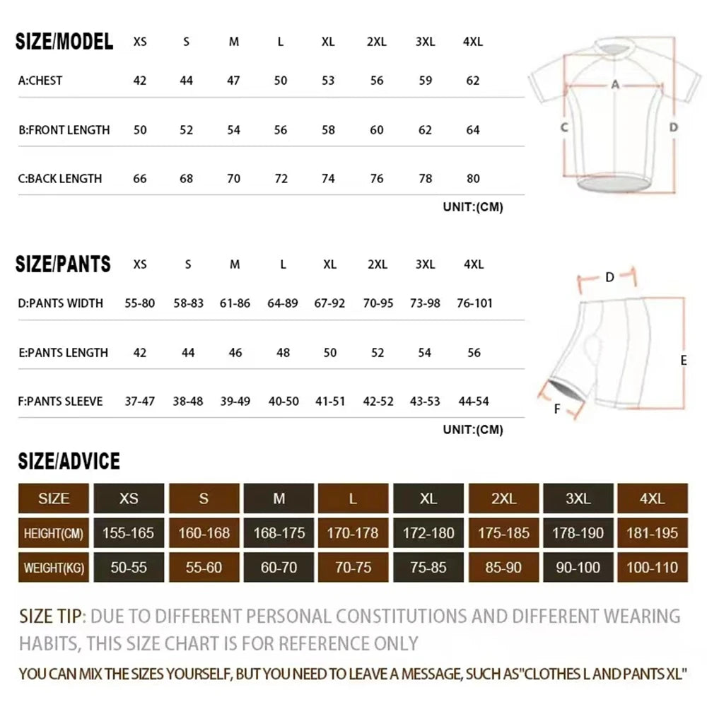 Set Maglie Da Ciclismo Uomo Estate Manica Corta Traspirante MTB Maillot Abbigliamento