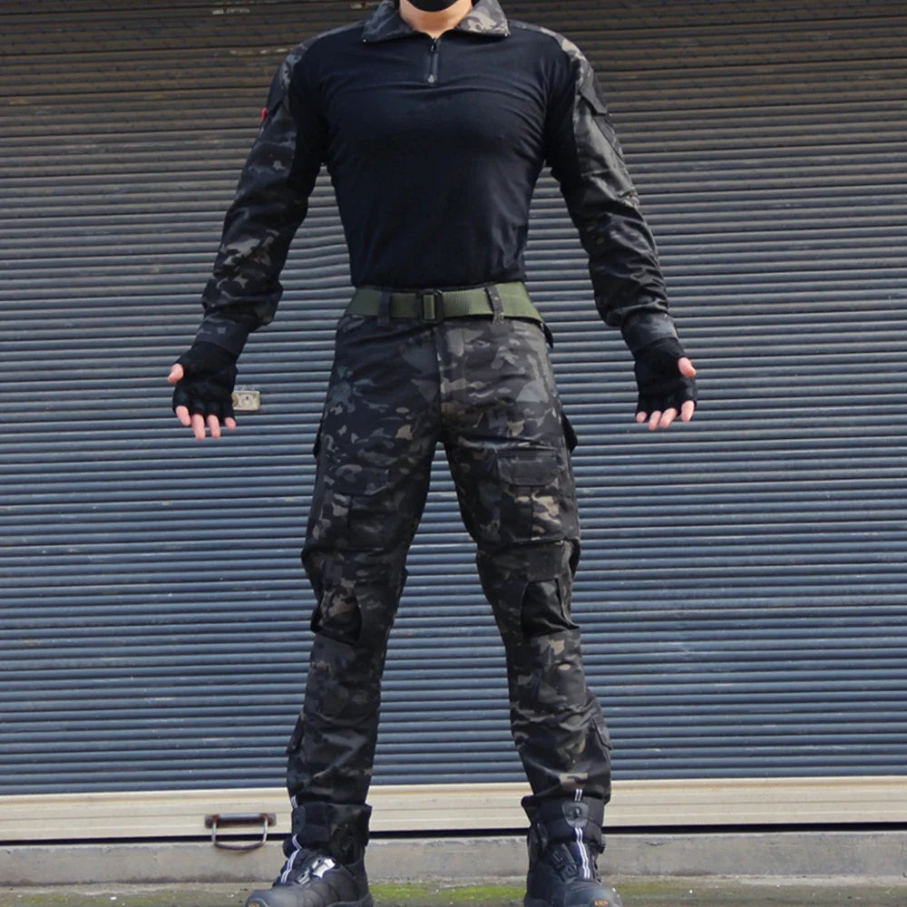 Set Abiti Militari Tattici Tuta Mimetica Da Esterno Camicie Da Caccia Pantaloni Per Airsoft Paintball