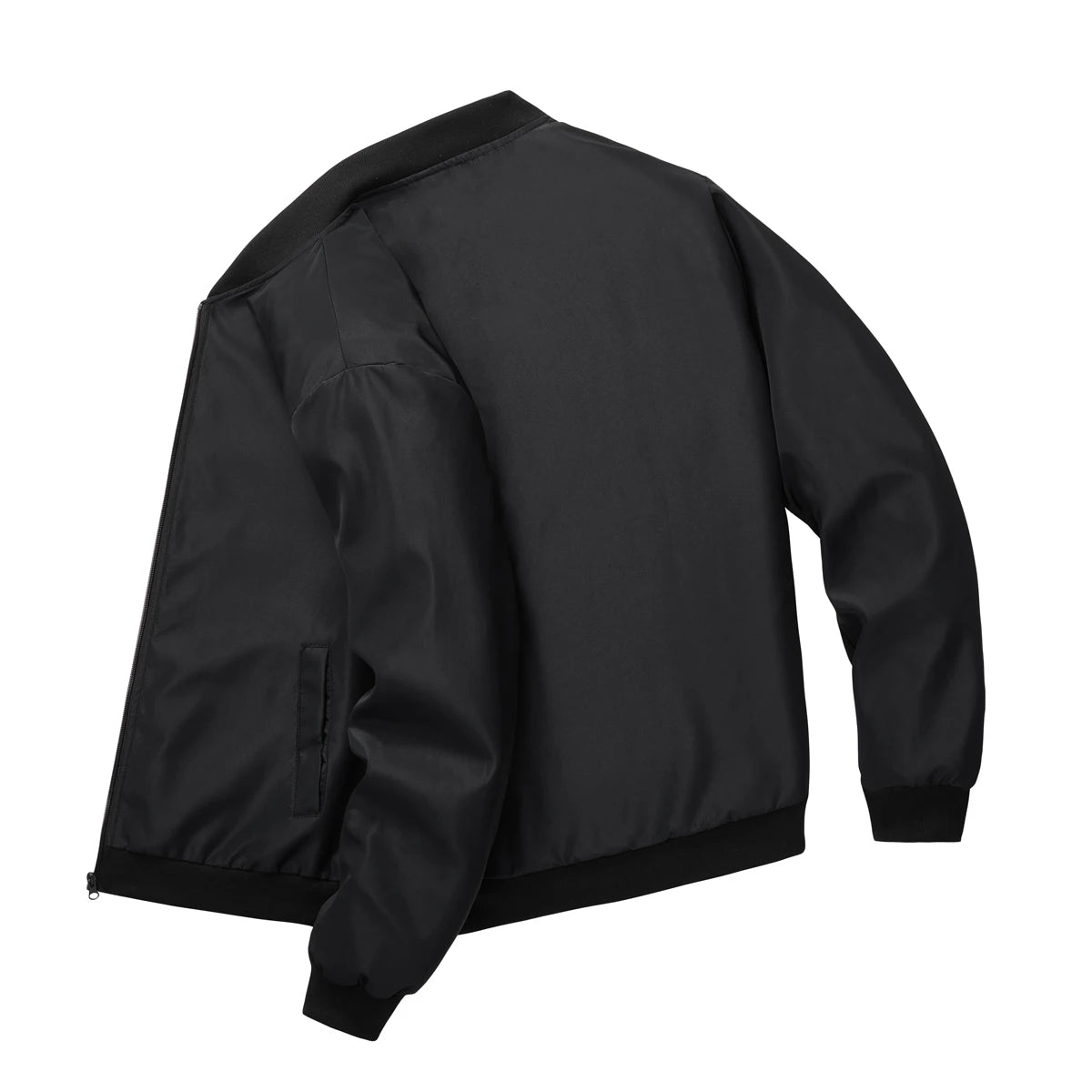 Giacca Uomo Sottile In Tinta Unita 2024 Primavera Autunno Con Colletto Baseball Corto Poliestere Business Casual