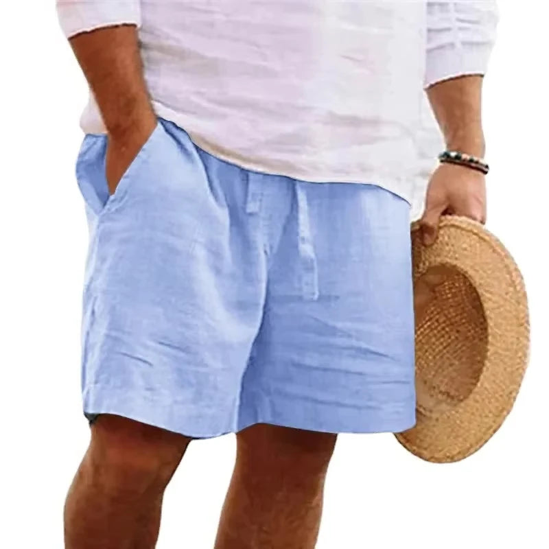 Nuovi Pantaloni Corti Estivi Leggeri Da Uomo In Cotone Tinta Unita Per Spiaggia Outdoor Traspiranti