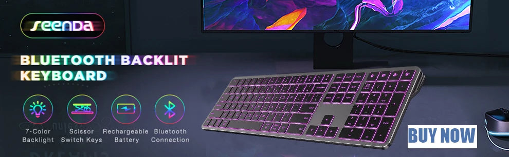 Combinazione Tastiera E Mouse Wireless Retroilluminati Ricaricabili Modalità Sleep 2,4 GHz Tasti Illuminati Ergonomico