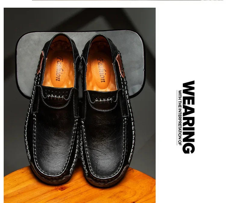 Mocassini Da Uomo Slip Traspiranti Scarpe Da Guida In Vera Pelle Fatte A Mano Eleganti Casual