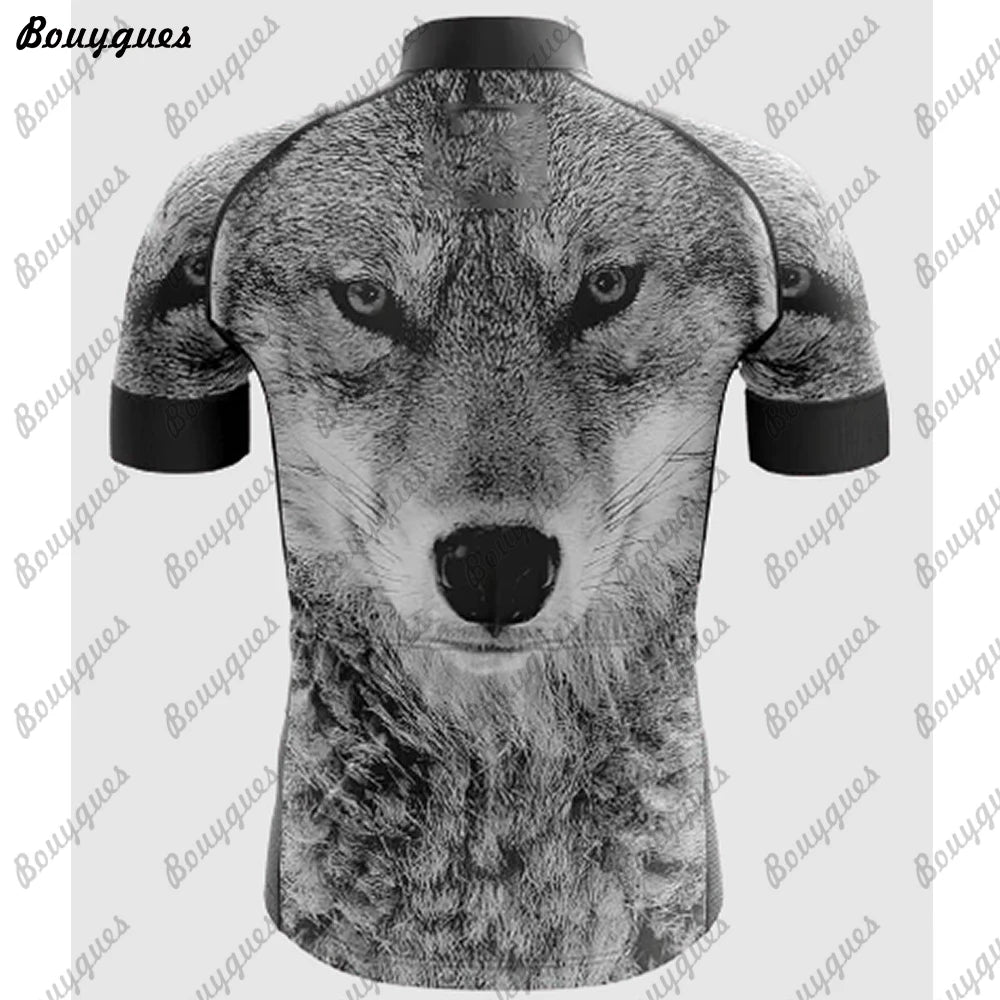 Maglia Ciclismo Uomo Wolf Pro Team MTB Downhill Alta Qualita Tricot Traspirante Con Tasche E Asciugatura Rapida