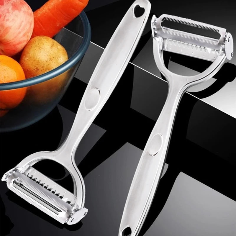 Pelapatate In Acciaio Inossidabile 2in1 Multifunzione Grattugia Per Carote E Frutta Utensili Da Cucina Pelador