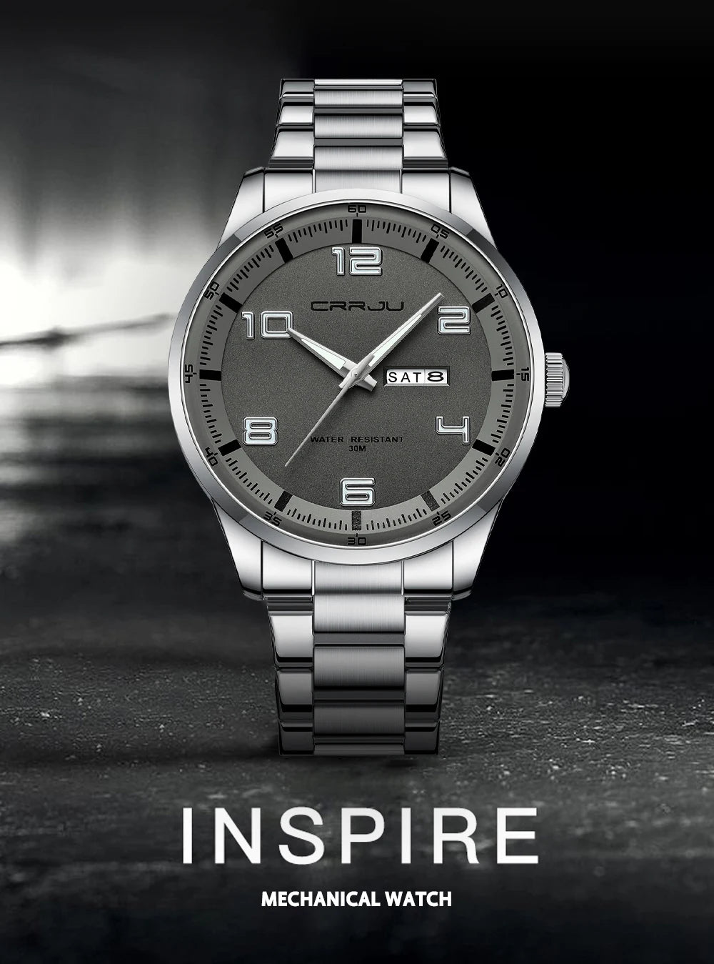 CRRJU Orologi Da Uomo Nuovi Casual Business Cinturino In Acciaio Inox Quarzo Con Data Lancette Luminose