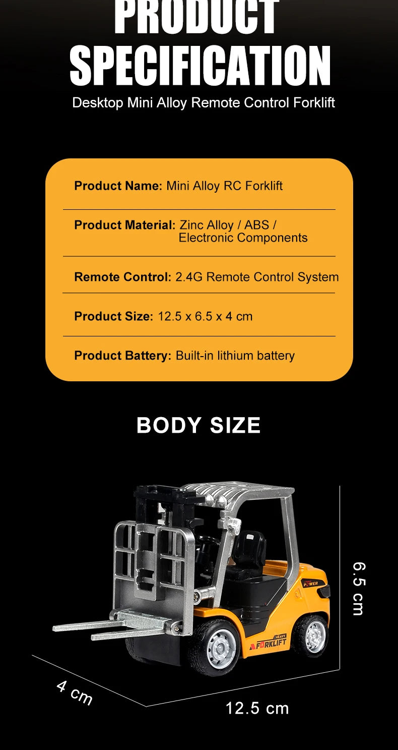 Teeggi 1 64 Mini RC Forklift Telecomandata Giocattolo Per Bambini Regalo Perfetto Con Controllo Remoto Preciso