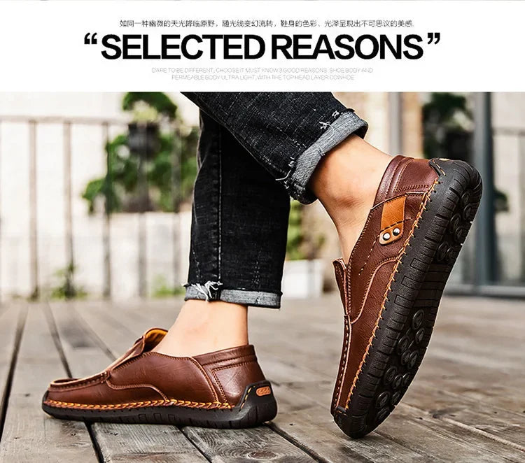 Mocassini Da Uomo Slip Traspiranti Scarpe Da Guida In Vera Pelle Fatte A Mano Eleganti Casual