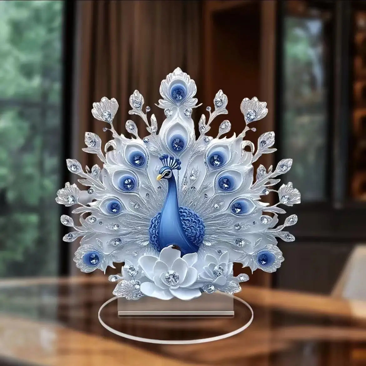 Statua Drago Di Cristallo Bianco Acrilico Piatta 2D Per Casa Ufficio Decorazione Tavolo Regalo