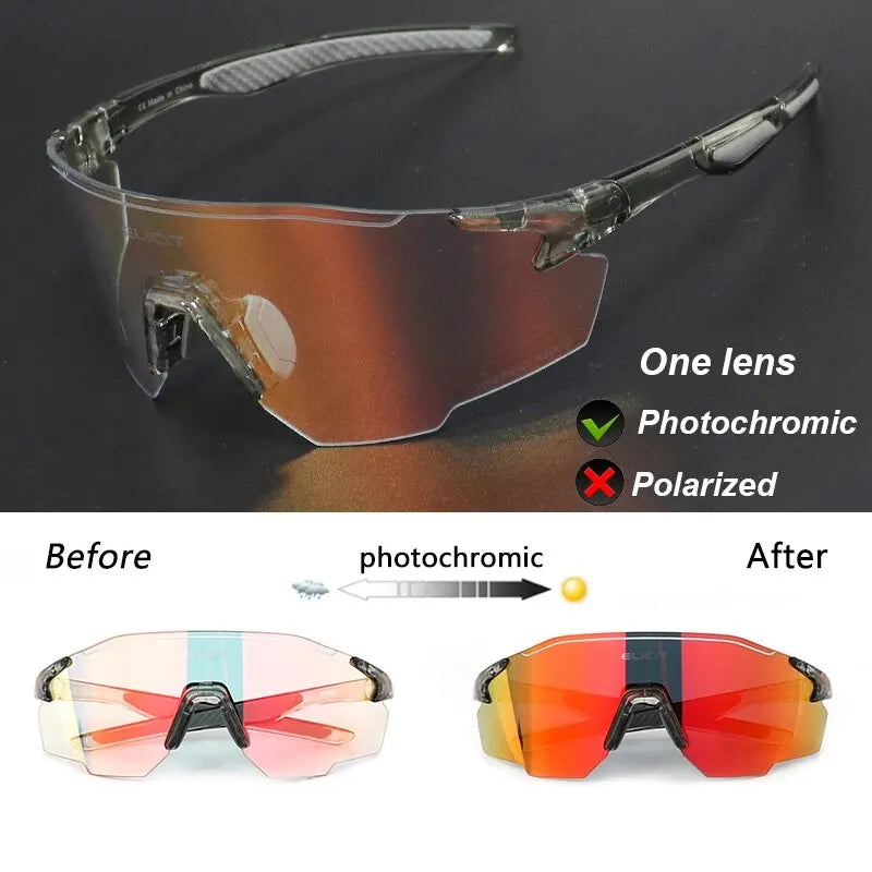 Occhiali da Ciclismo Polarizzati Fotocromatici UV400 per Uomo e Donna da Bici da Strada MTB Occhiali da Sole