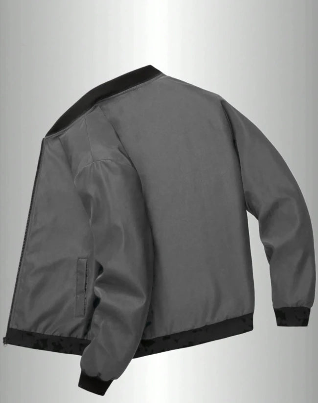 Giacca Uomo Sottile In Tinta Unita 2024 Primavera Autunno Con Colletto Baseball Corto Poliestere Business Casual