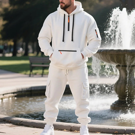 Tuta Sportiva Da Uomo In Pile Per Autunno Inverno Con Zip Tasche Multitasche Abbigliamento Sportivo Casual