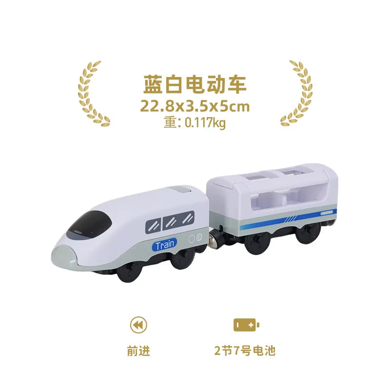 Set Trenini Elettrici Per Ferrovia In Legno Pista Del Treno Regalo Di Natale Per Bambini