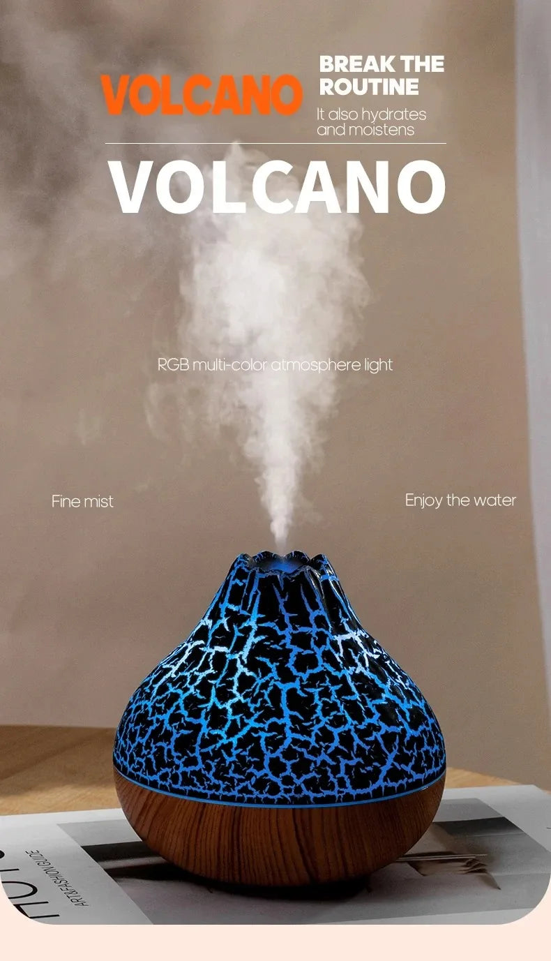 Umidificatore Aria 300ml Diffusore Per Aromaterapia Nebbia Da Tavolo USB Con 7 Luci Notturne Colorate