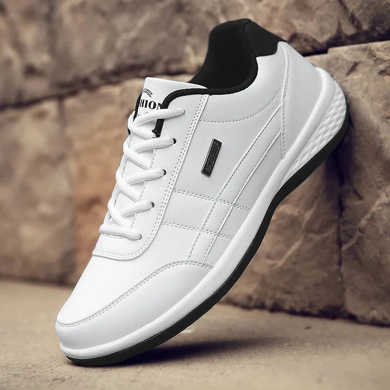 MAEDEF Scarpe Da Uomo Sneaker In Pelle Impermeabile Casual Calzature Stringate Vulcanizzate Comfort
